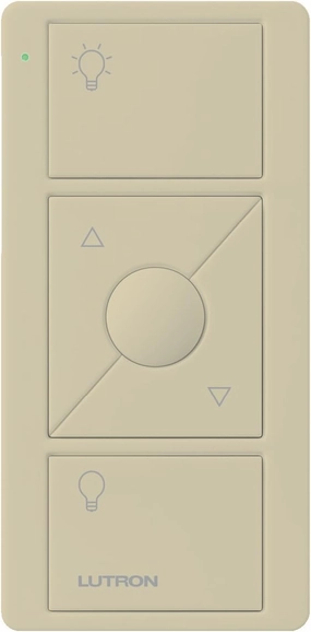 Lutron Pico Remote for Caseta Smart Dimmer Switch, 3-Button Control with Raise/Lower and Preset Lighting Level, For Table Top or Wallmount Use, PJ2-3BRL-GIV-L01, Ivory