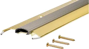 M-D Building Products 09043 3-3/4 in. x 3/4 in. x 36 in. Gold Aluminum and Vinyl Heavy-Duty Low-Profile Threshold