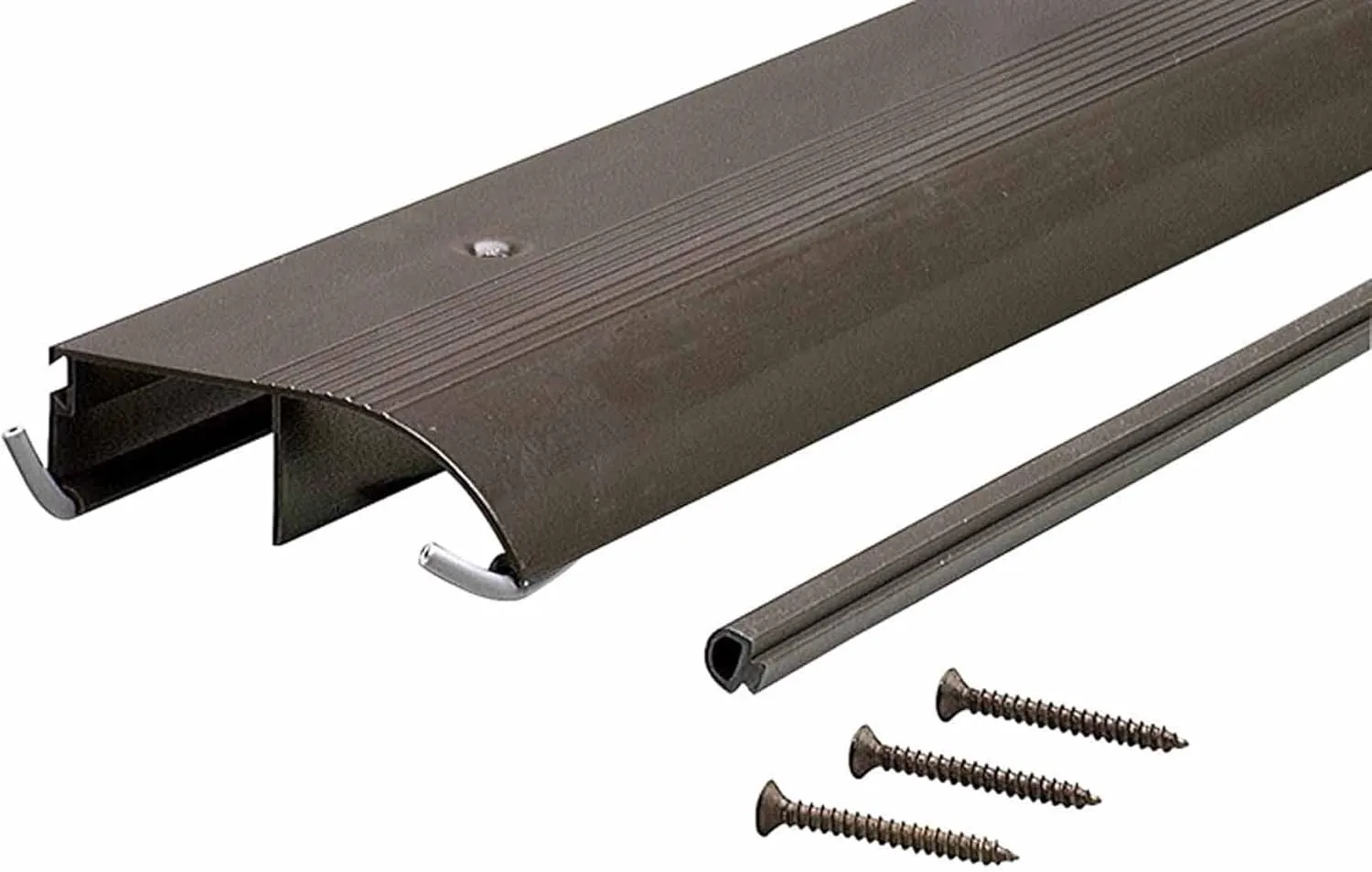 M-D Building Products 10322 3-3/8 in. x 1 in. x 36 in. Bronze Aluminum and Vinyl High-Profile Outswing Door Threshold