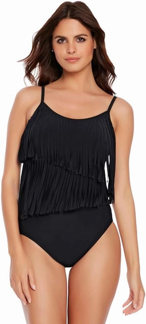 MagicSuit Women's Swimwear Fringe Shakira Underwire Adjustable Strap One Piece Swimsuit