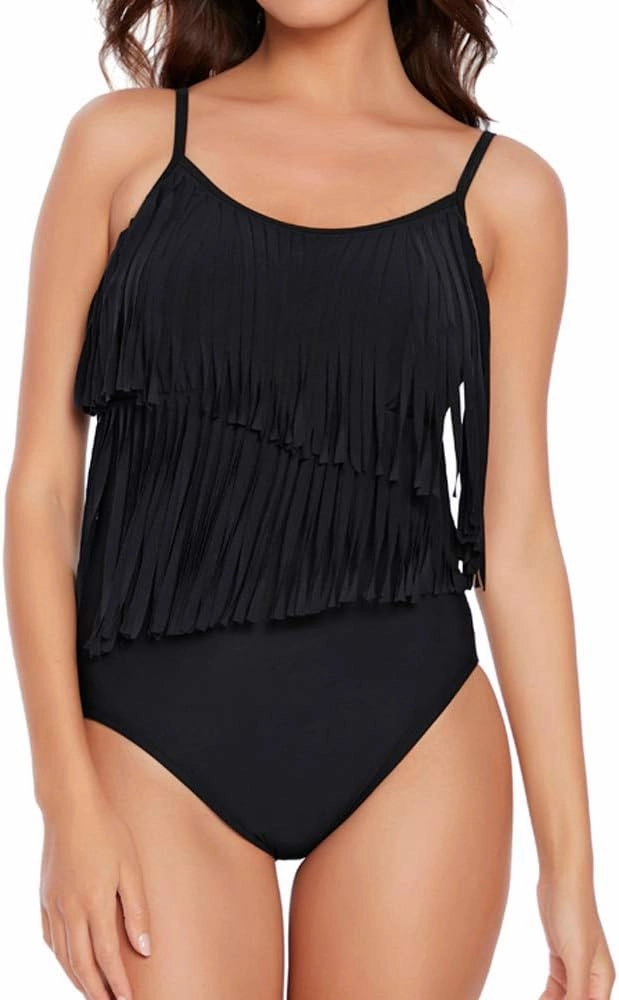 MagicSuit Women's Swimwear Fringe Shakira Underwire Adjustable Strap One Piece Swimsuit