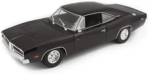 Maisto M31387BK 1969 Dodge Charger Classic Super Car Die cast Model, Black