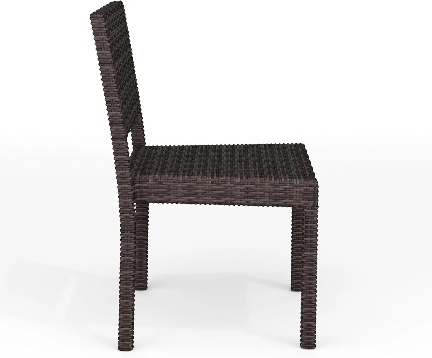 Martha Stewart Bedford Indoor-Outdoor Stackable Patio Chairs with Rattan Wicker Finish in Brown, Set of 2