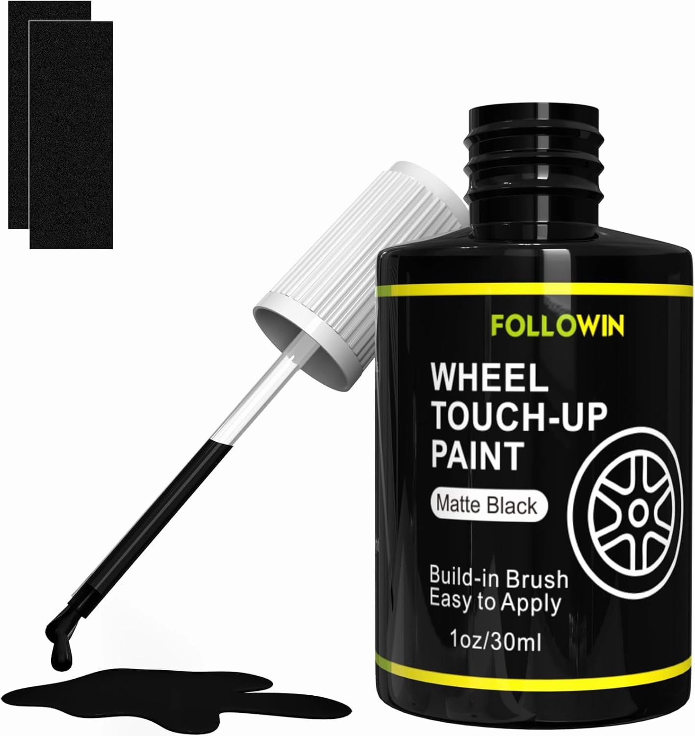 Matte Black Rim Touch Up Paint for Cars,Car Wheel Rim Paint Repair Kit,Automotive Rim Scratch Repair 1OZ/30ml