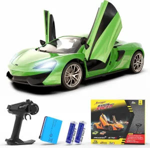 McLaren Remote Control Car, 1:14 Scale McLaren RC Cars 7.4V 500mAh Officially Licensed 15Km/h Fast Toy Car with Headlight 2.4Ghz Toy Car for Adults Boys Girls Birthday Gift, Green