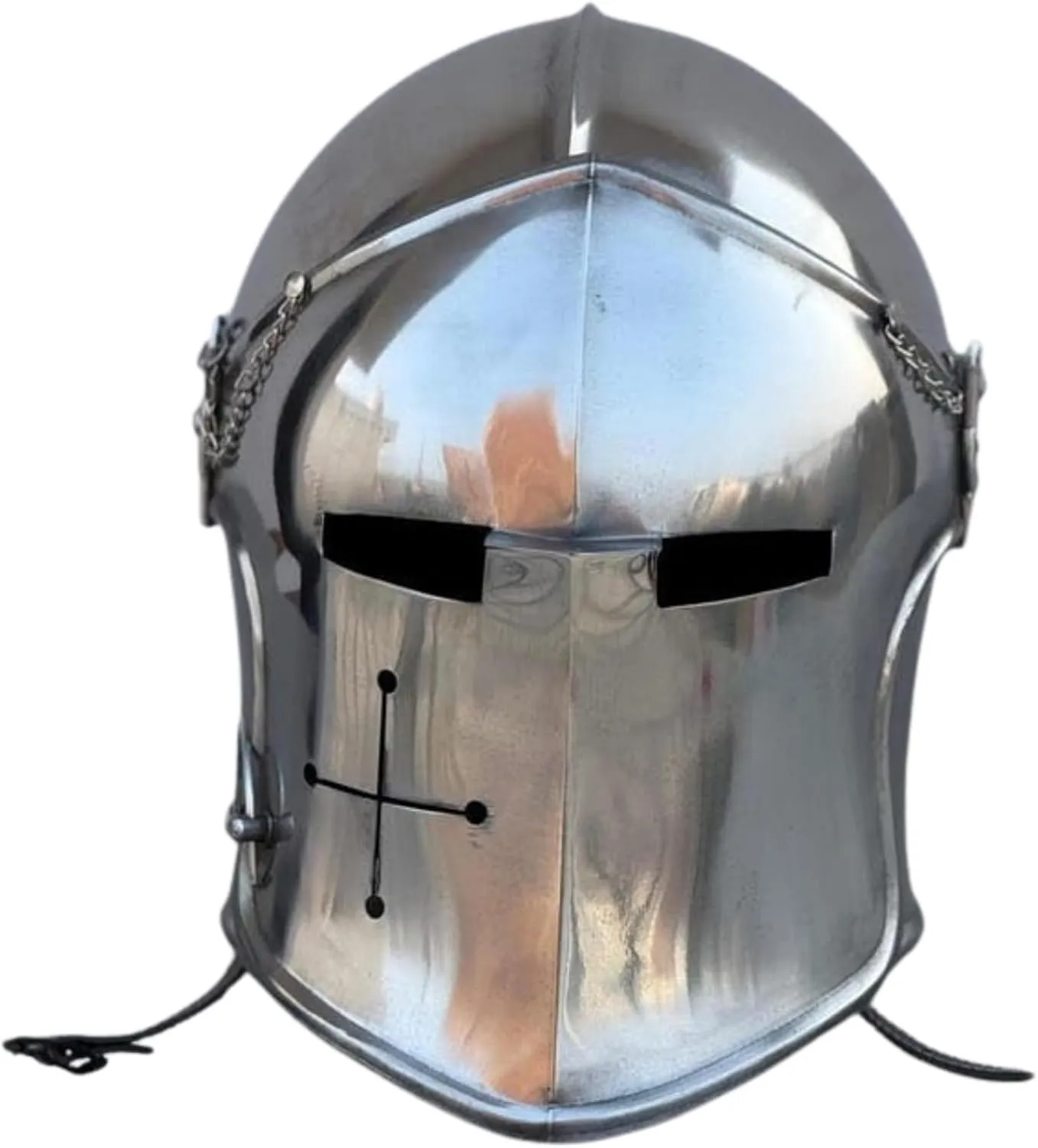 Medieval Black Barbuta Helmet, Brushed Steel Medieval Knight Helmet Adult for Men