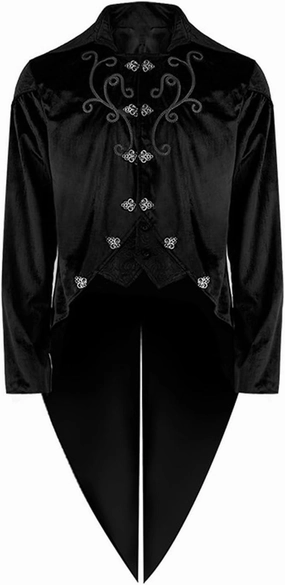 Men's Gothic Tailcoat Steampunk Retro Tail Coat Medieval Victorian Vintage Jacket Lapel Court Tuxedo Halloween Costume