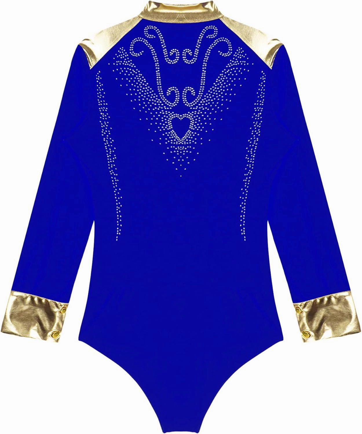 Men's Metallic V Neck Latin Chacha Samba Rumba Dance Shirt Long Sleeve Leotard Ballroom Dancewear
