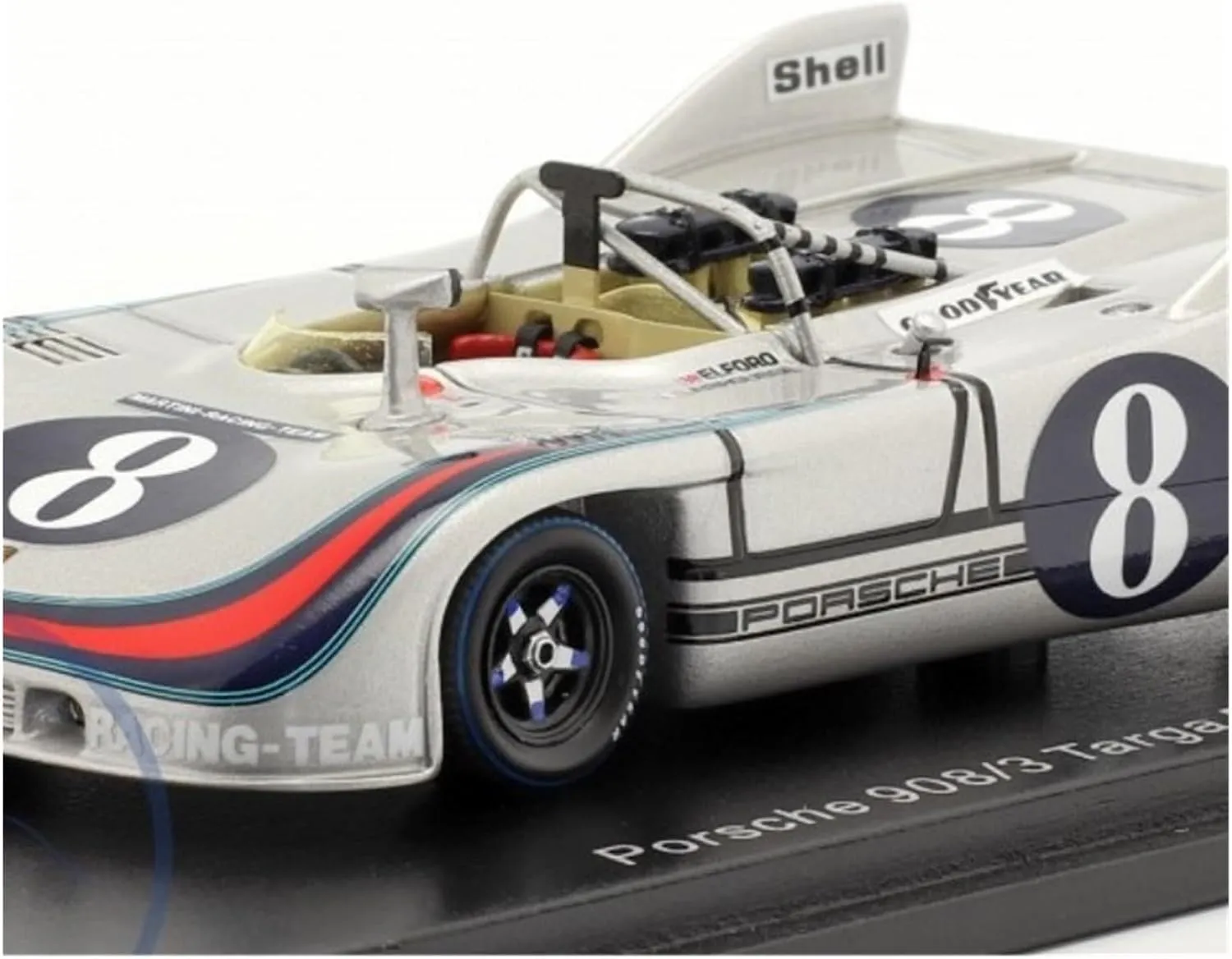 Metal Toy Vehicle 1:43 for Porsche 908/03#8 Targa Florio 1971 Alloy Racing Car Model Static Display Adult Collection Scale Vehicles