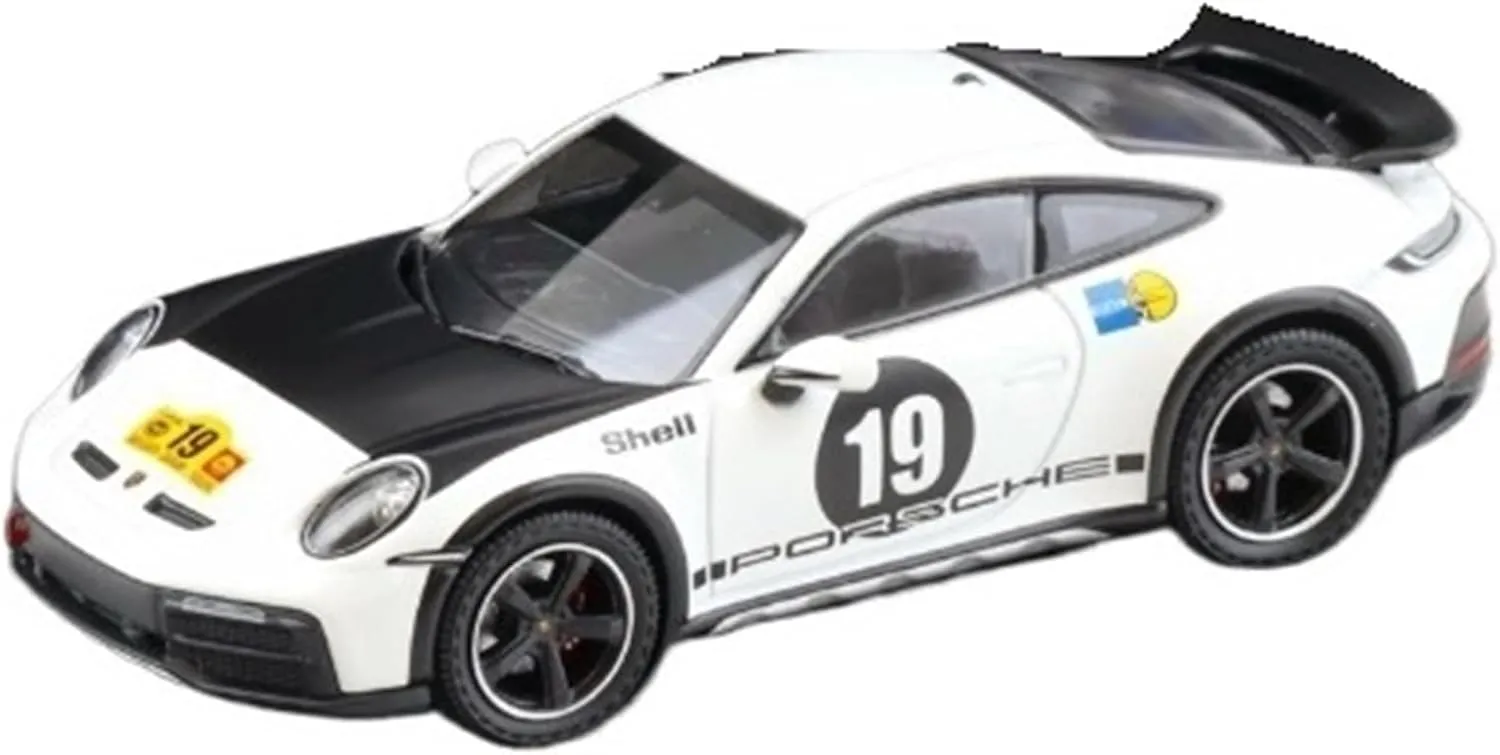 Metal Toy Vehicle 1/43 for Porsche Original Dakar 992 2023 Spark White Resin Miniature Racing Car Model Collection Scale Vehicles
