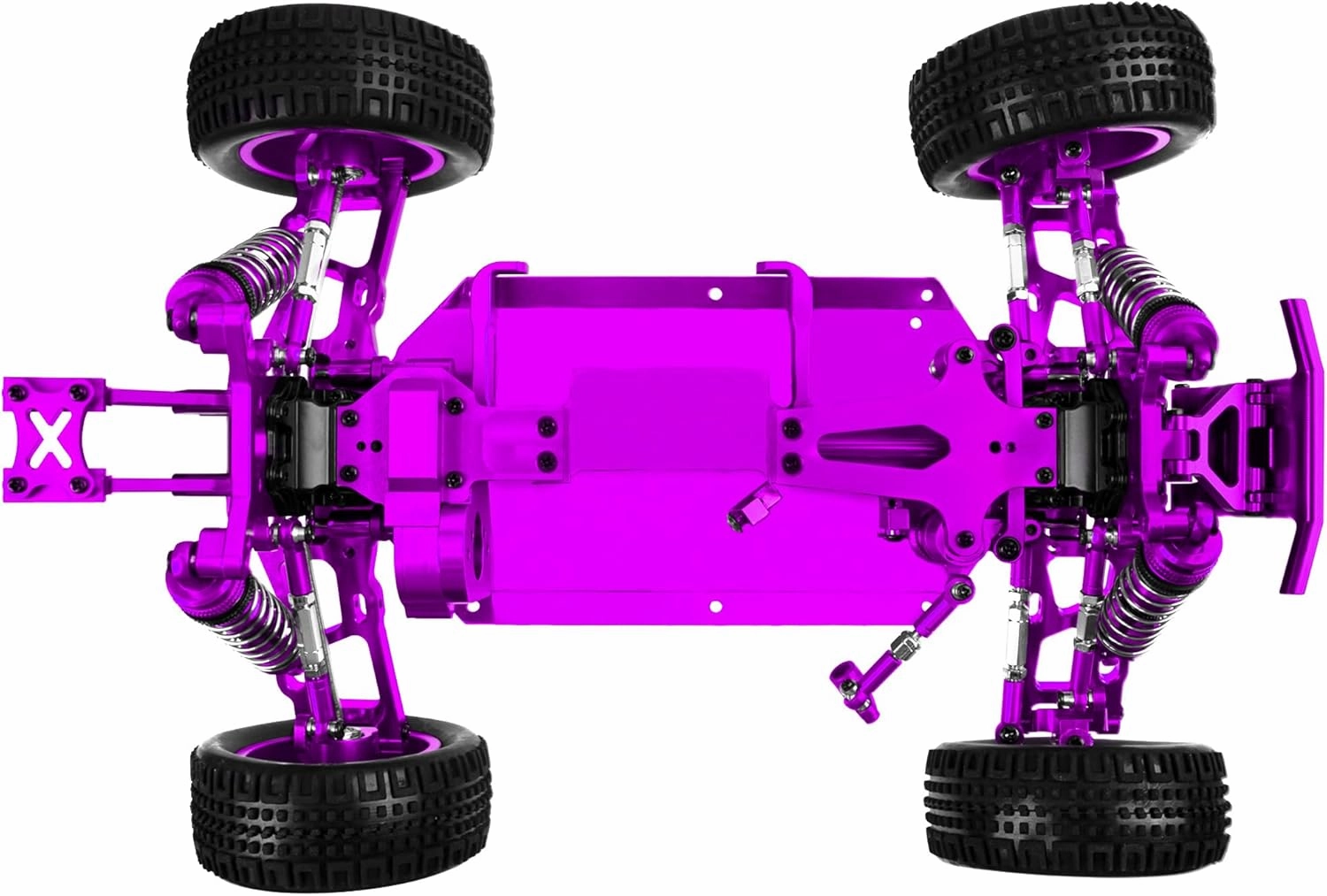 Metal RC Body Chassis Frame 1/14 4WD Frame Kit Compatible with WLtoys 1/14 144010 144001 144002 RC Car Upgrade Parts (Purple)