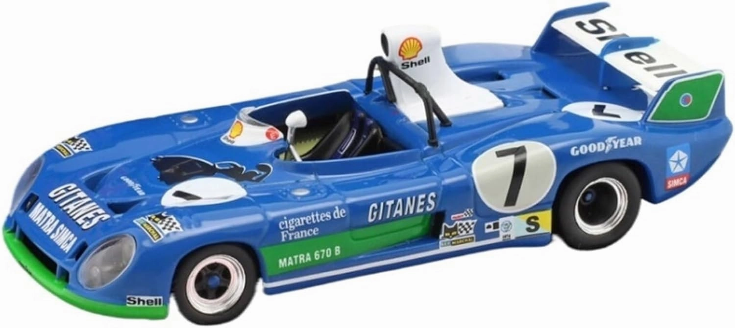 Metal Toy Vehicle 1:43 for Matra MS670C #7 1974 Le Mans Winning Alloy Racing Car Model for Adult Collections Scale Vehicles