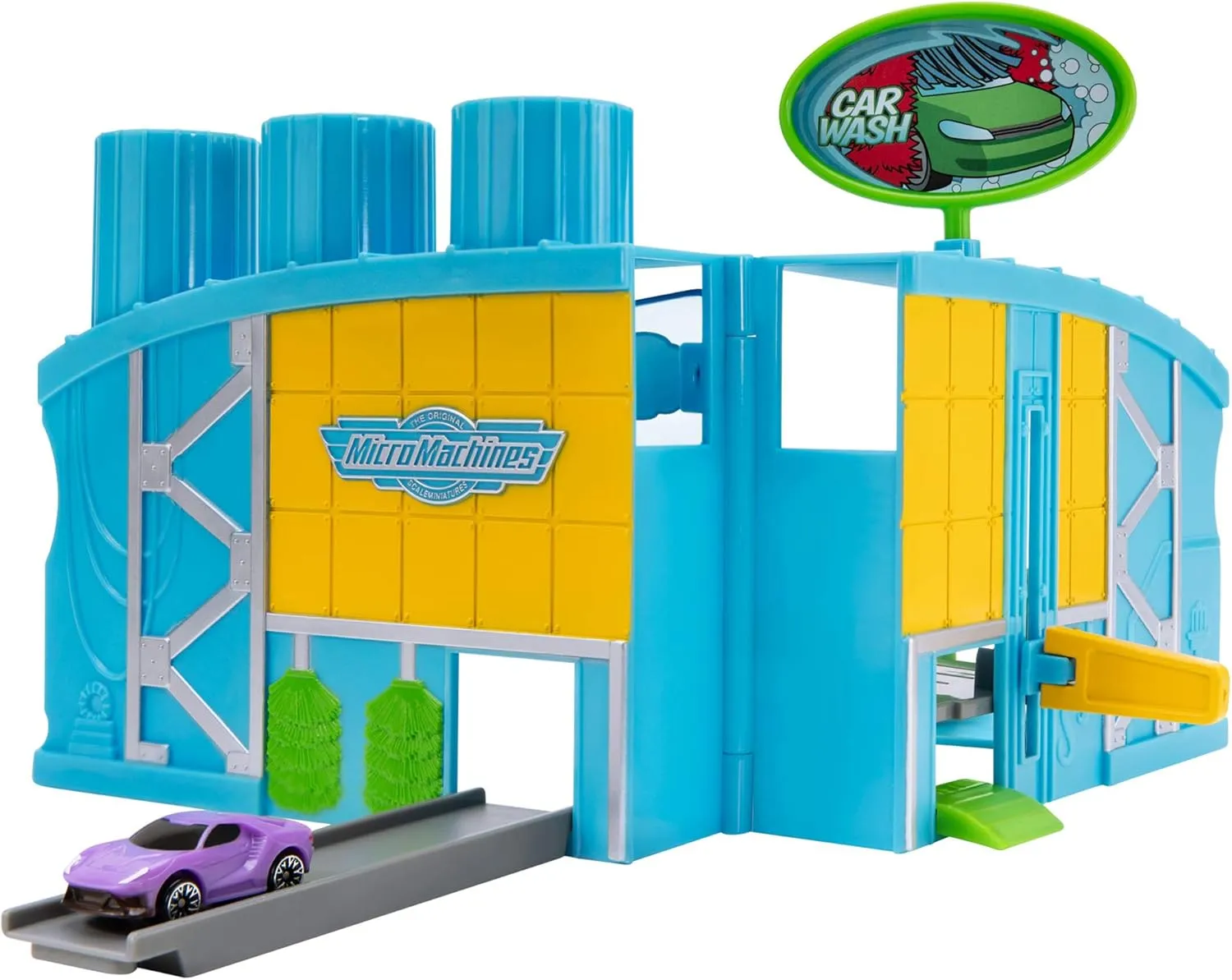 Micro Machines Core Playset, Car Wash Station - Expandable and Connectable to Other MM Sets, Includes One Exclusive Vehicle - Collect Them All