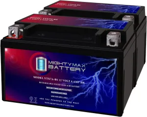 Mighty Max Battery YTX7A-BS Replacement Battery for Moose Racing MTX7A-BS - 2 Pack