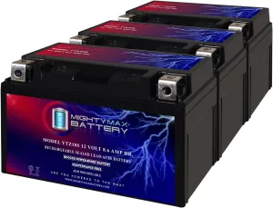 Mighty Max Battery YTZ10S 12V 8.6AH Replacement Battery compatible with Moose Racing 2113-0831 - 3 Pack