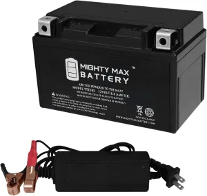 Mighty Max Battery YTZ10S Replacement Battery Compatible with Moose Racing 2113-0831   12V 2Amp Charger