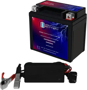 Mighty Max Battery YTZ7S Replacement Battery Compatible with Moose Racing MTZ7S   12V 1Amp Charger