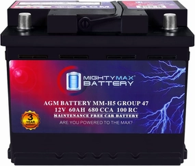 Mighty Max Battery MM-H5 Group 47 12V 60AH 100RC 680CCA Replacement Battery Compatible with Antigravity H5/Group 47