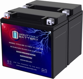 Mighty Max Battery YTX14-BS Replacement Battery Compatible with Moose Racing 2113-0237 - 2 Pack