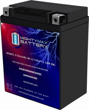 Mighty Max Battery YTX14AHL Replacement Battery Compatible with Moose Racing YTX14AHL-BS