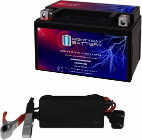 Mighty Max Battery YTX7A-BS Replacement Battery for Moose Racing MTX7A-BS   12V 1Amp Charger
