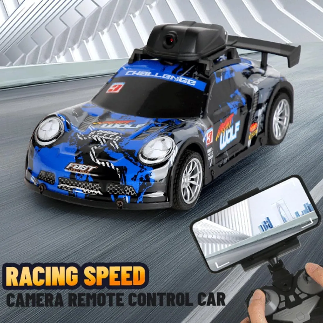 Mini Drift RC Car for Adults Beginners, with Camera & LED Lights 4CH Electric Racing Sports Cars 2.4Ghz Remote Control Car Model Hobby Gift - RTR Version / 3 Battery