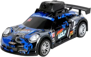 Mini Drift RC Car for Adults Beginners, with Camera & LED Lights 4CH Electric Racing Sports Cars 2.4Ghz Remote Control Car Model Hobby Gift - RTR Version / 3 Battery