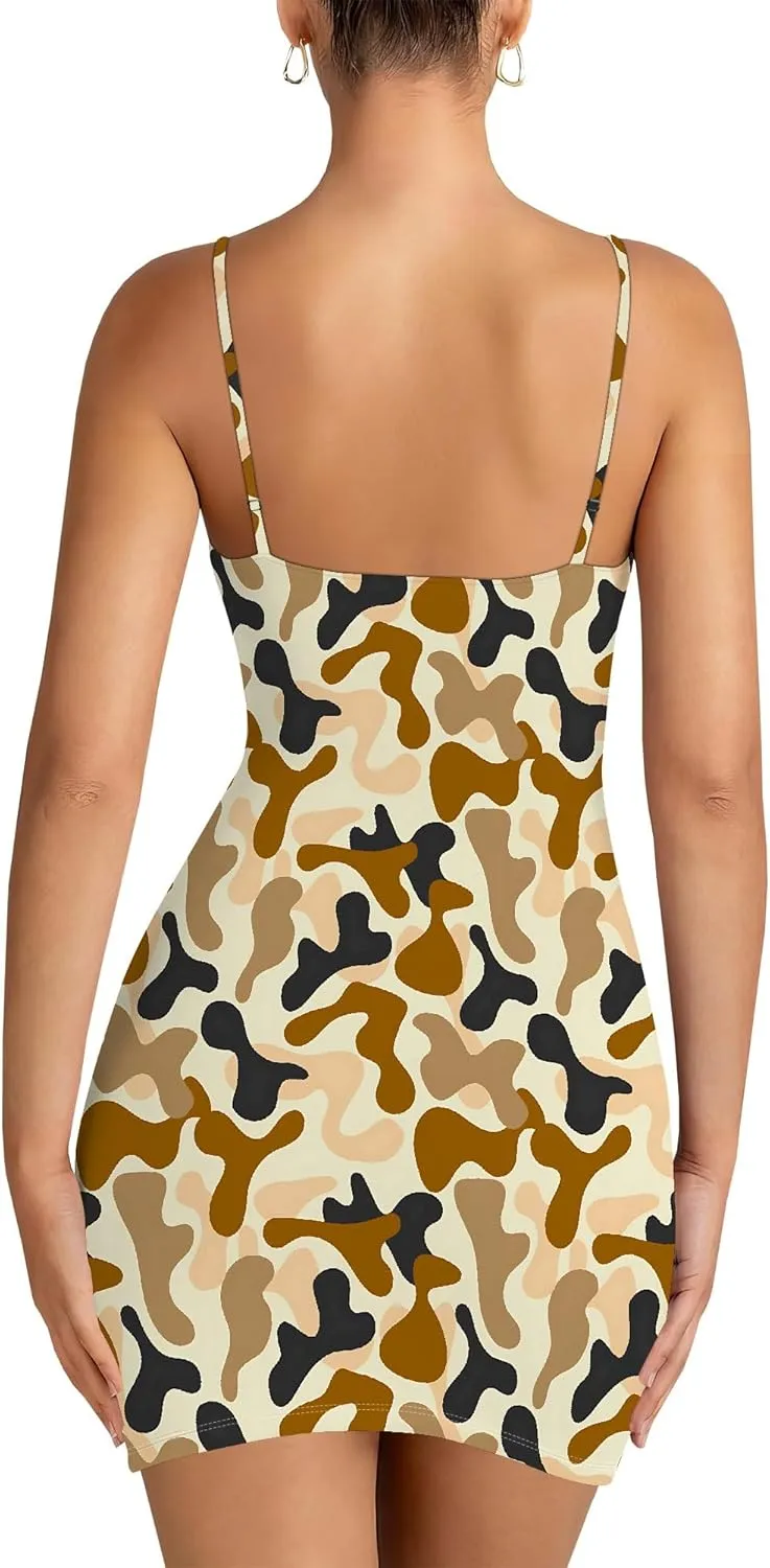 Mini Sexy Bodycon Dress for Summer Spaghetti Strap Sleeveless Backless Sundress A Line Slip Short Party Club Dresses