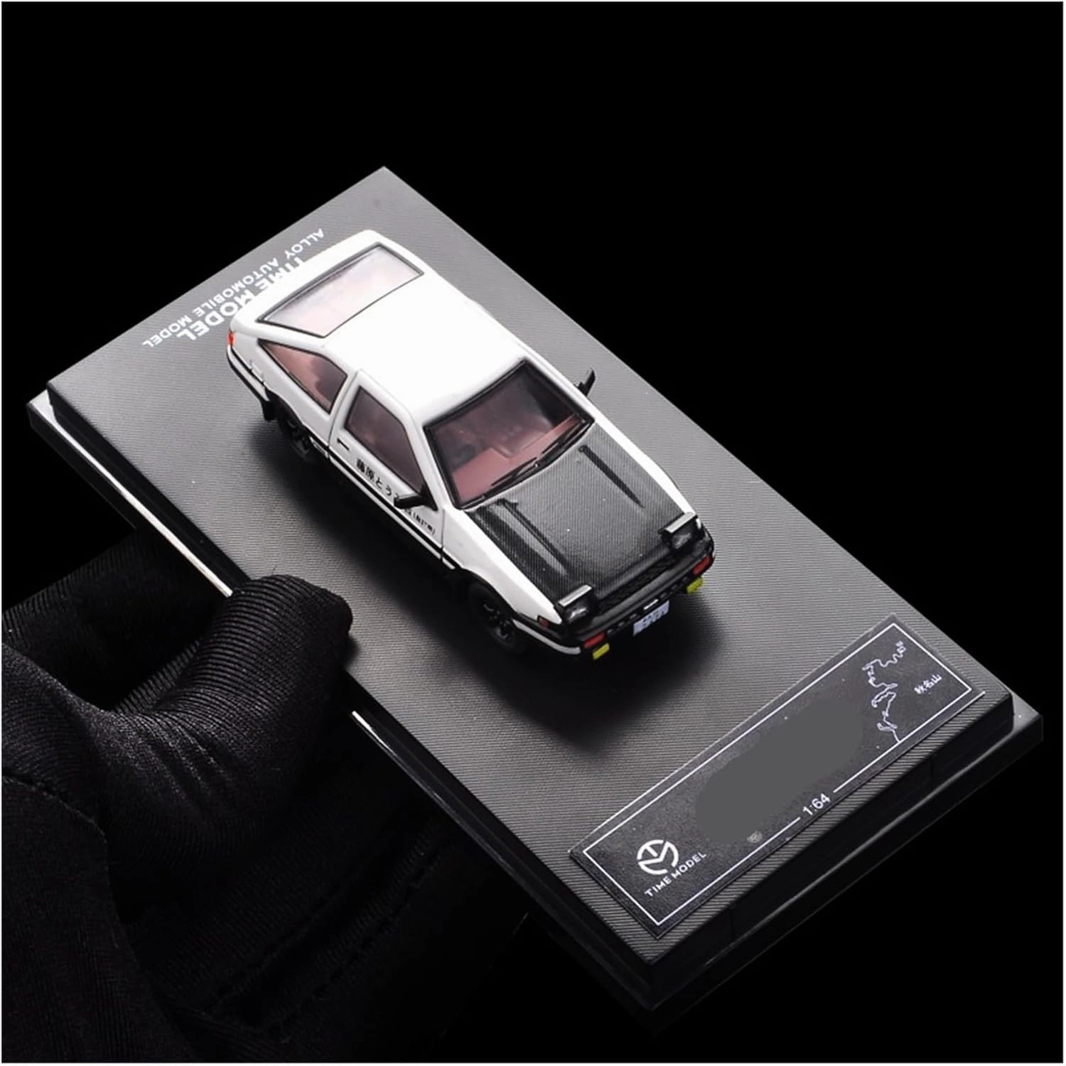 Mini Cars Replica 1:64 for Toyota AE86 Mazda RX-7 Cartoon Version Painting Alloy Car Model Supercar Metal Crafts Display Race Car Birthday Party Decorations(White B)