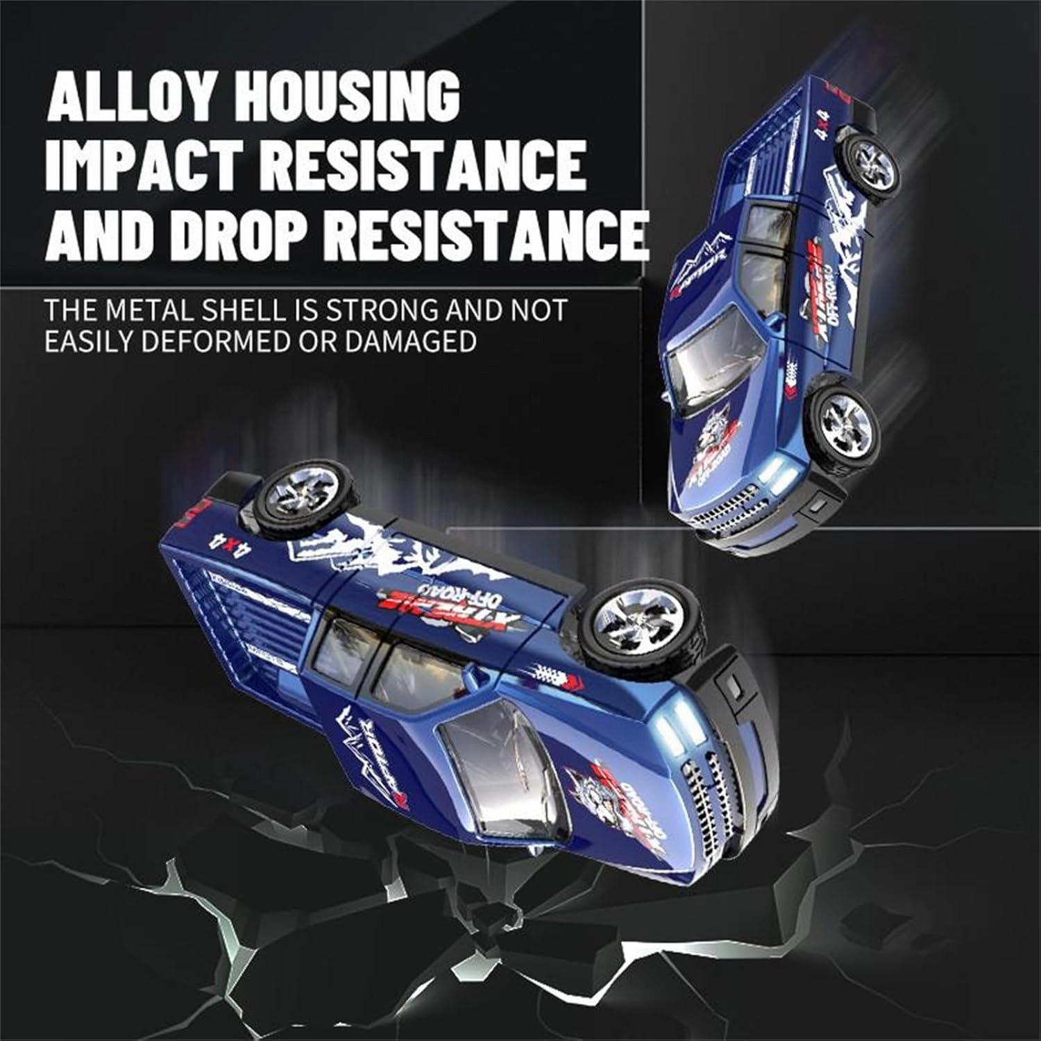Mini Rc Drift Car, 1/64 Scale Alloy Truck, Remote Control 4x4 Off-Road Vehicle, USB Rechargeable, Mini Toys for Kids Adult