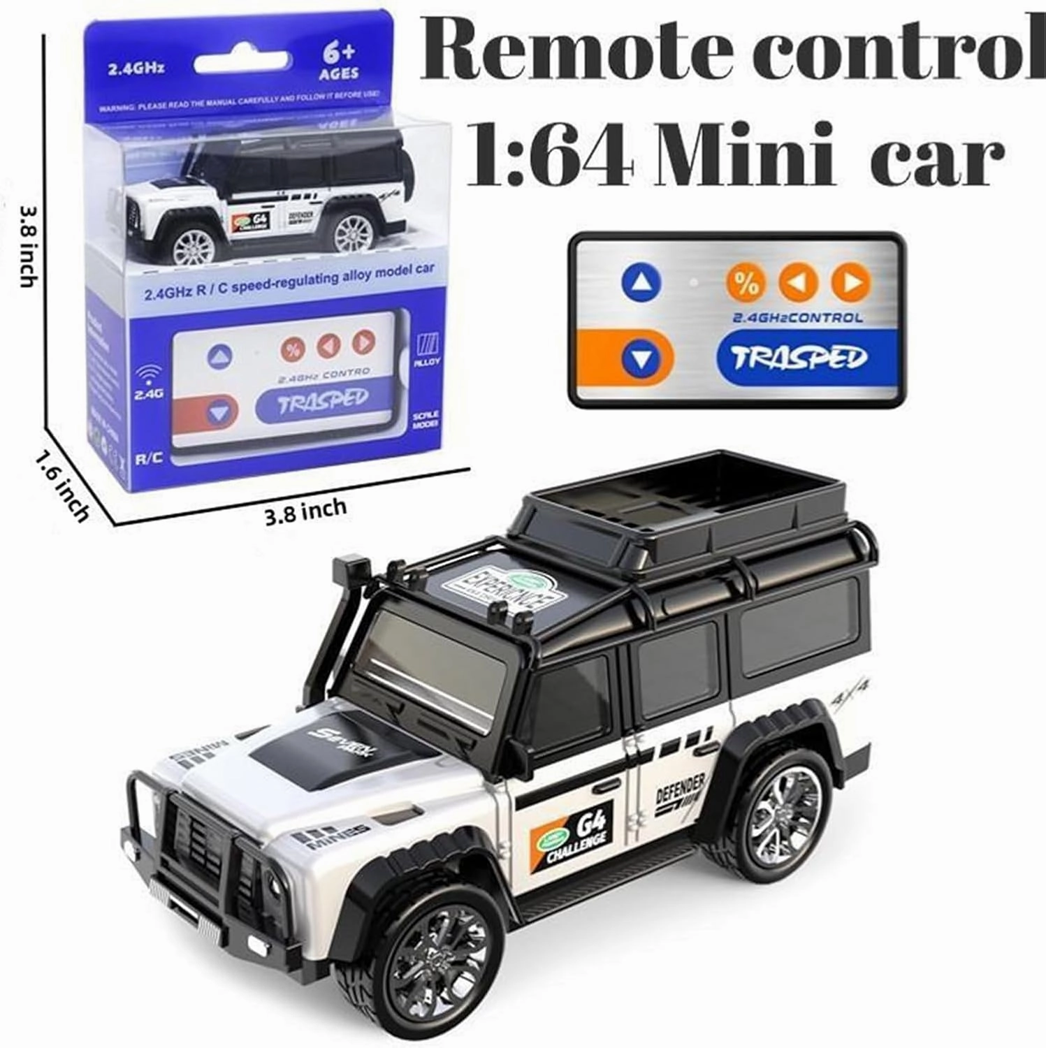 Mini Rc Drift Car, 1/64 Scale Alloy Truck, Remote Control 4x4 Off-Road Vehicle, USB Rechargeable, Mini Toys for Kids Adult