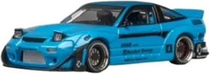 Miniature Models 1:64 for Nissan 180SX Wide Body Metallic Blue Painting Alloy Car Model for Collector Use Car Ornaments