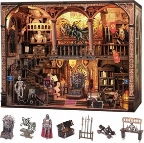 Miniature Book Nook Kit - DIY Tiny House with LED Light and Type-C Port,Ideal Craft Gift for Adults & Teens,Beautiful Bookshelf Décor for All Occasions