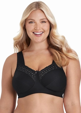 Miss Mary - Broderie Anglaise, Non Wired Bras for Women, Everyday Bras, Comfortable Cotton, Supportive with Full Coverage