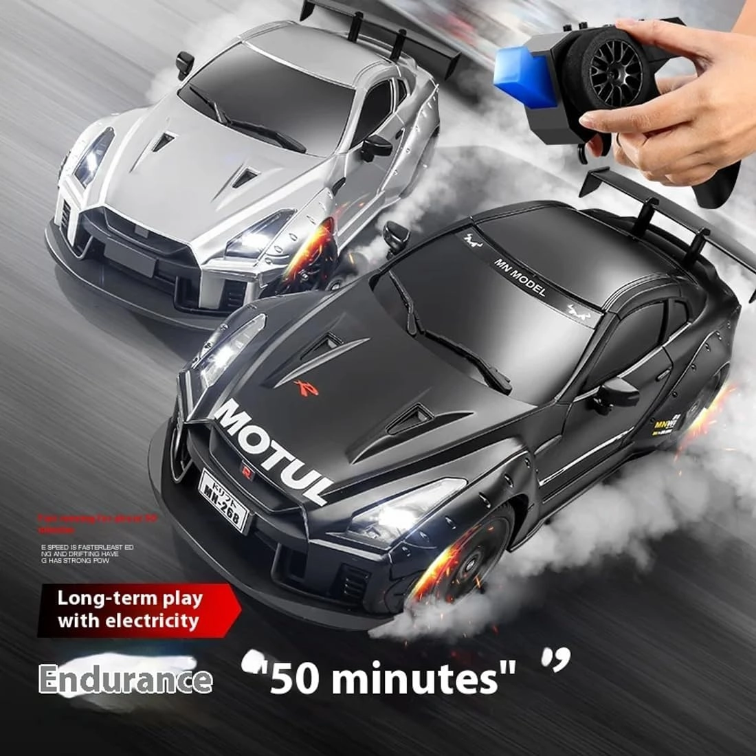MN-268 RC Drift Car, 1:16 Scale 2.4G Full-Proportional Control RWD RC Car with LED Lights & Gyro-Enhanced, RC Racing Toy for Hobbyiost