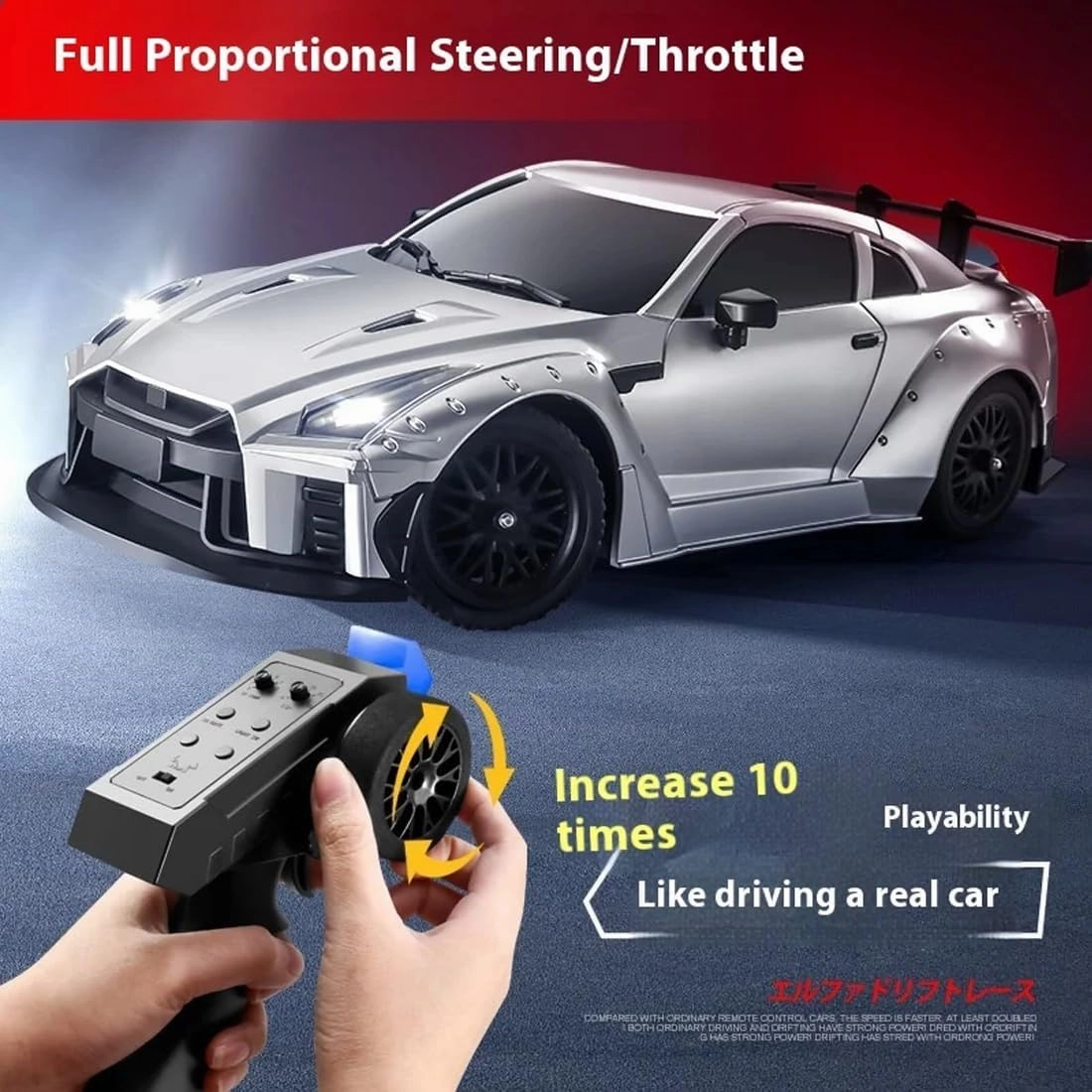 MN-268 RC Drift Car, 1:16 Scale 2.4G Full-Proportional Control RWD RC Car with LED Lights & Gyro-Enhanced, RC Racing Toy for Hobbyiost