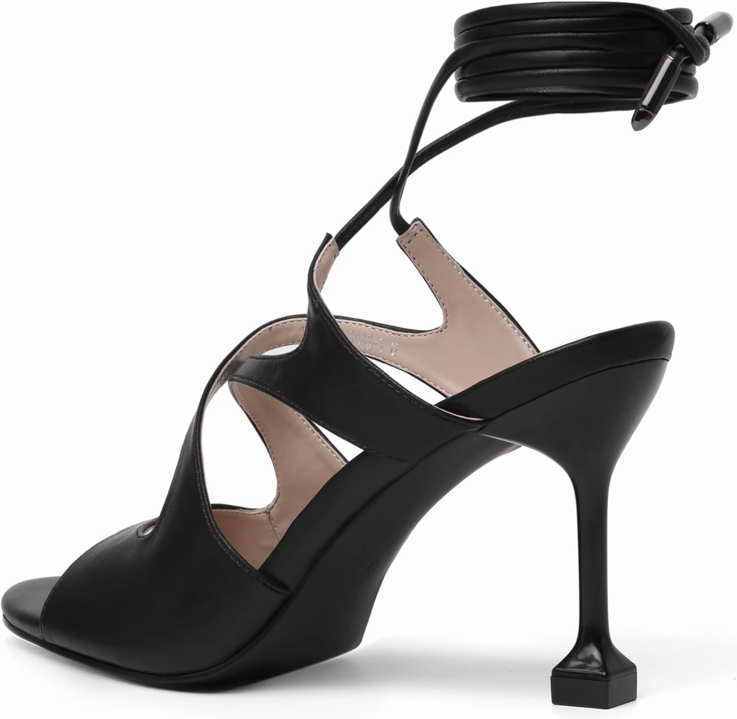 Mofirdast Strappy Heels for Women Stiletto Sandals Lace Up Open Toe Heeled Wrap Around Heels with Round Toe