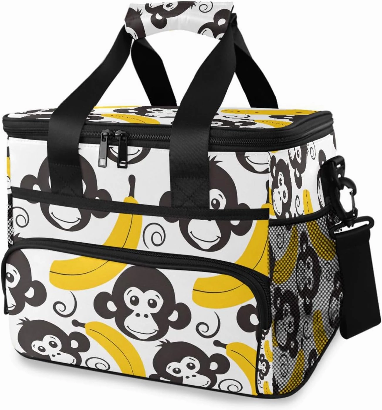 Monkey Face Banana Cooler Bag Insulated Cooler Soft Sided Cooler 24 Can Portable Picnic Bag Large Leakproof Lunch Bag Box for Beach Grocery Camping Travel Car Men Women