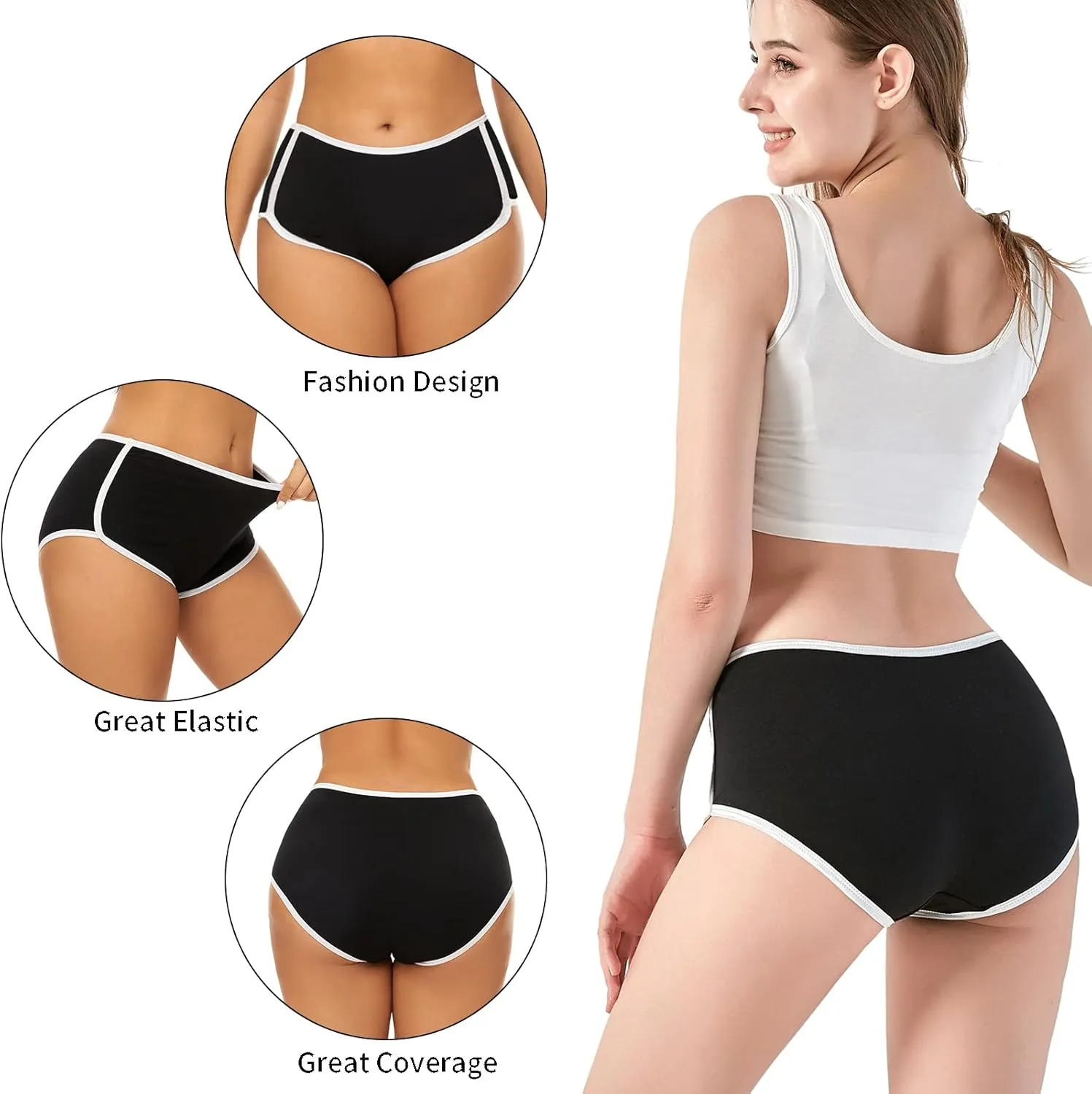 Mordlanka Women Boyshorts Underwear Cotton Panties Stretch Boxer Brief…