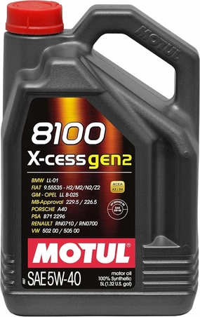 MOTUL 8100 X-Cess Gen 2 SAE 5W40 Full Synthetic Motor Engine Oil 5 Liter Bottle