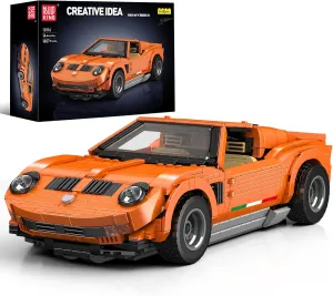 Mould King 10116 Sports Car Building Block Kits, MOC Vintage Classic Supercar Racing Car Model Building Sets, Gift for Kids Age 8 /Adult Collections Enthusiasts (1607  Pieces, Static Version)
