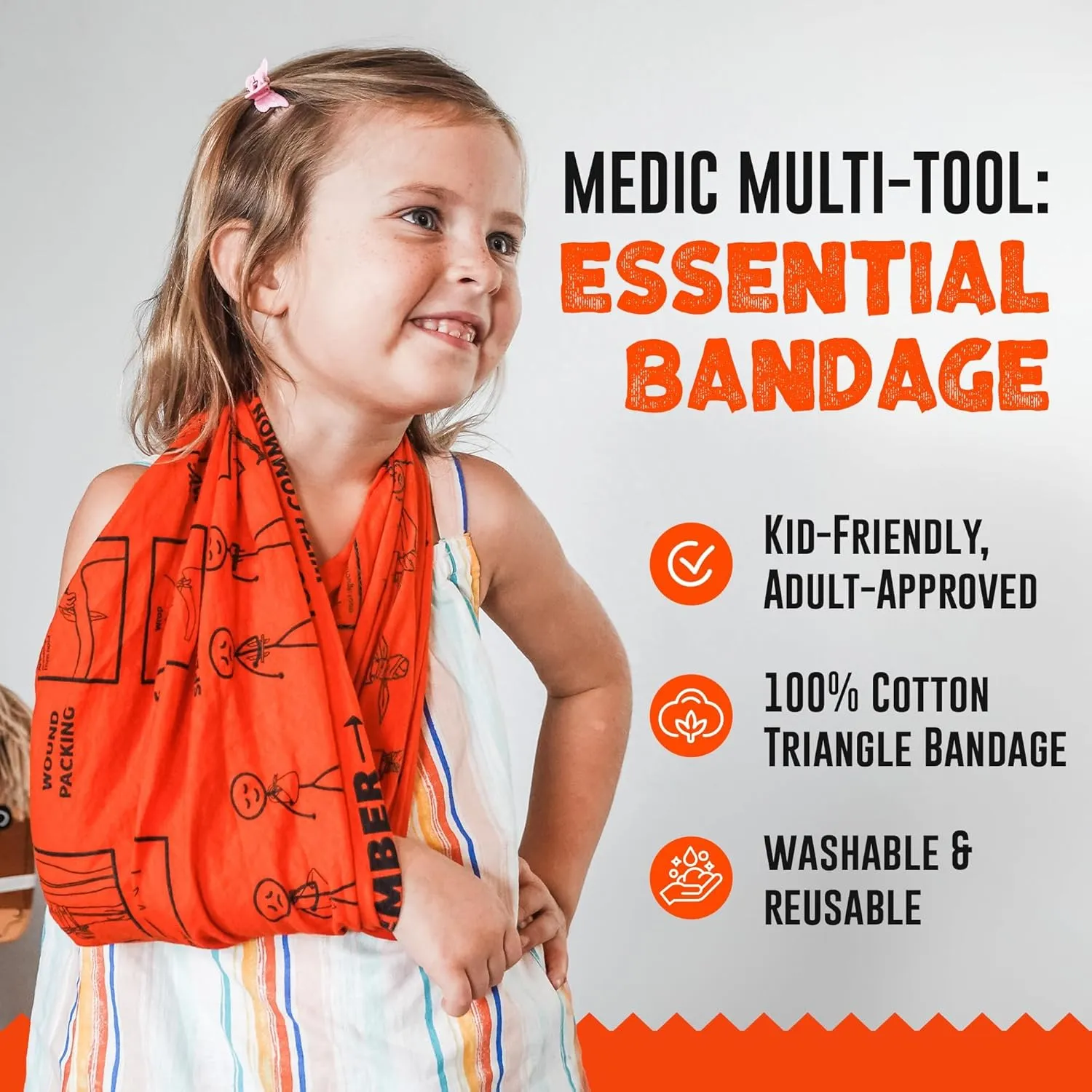 Multi Tool - Tourniquet, Triangle Bandage, Arm Sling, Pressure Bandage and Splint - Survival Kit for Kids & Adults, First Aid Kit Survival Essentials - Emergency Essentials Pack, 10-Pack