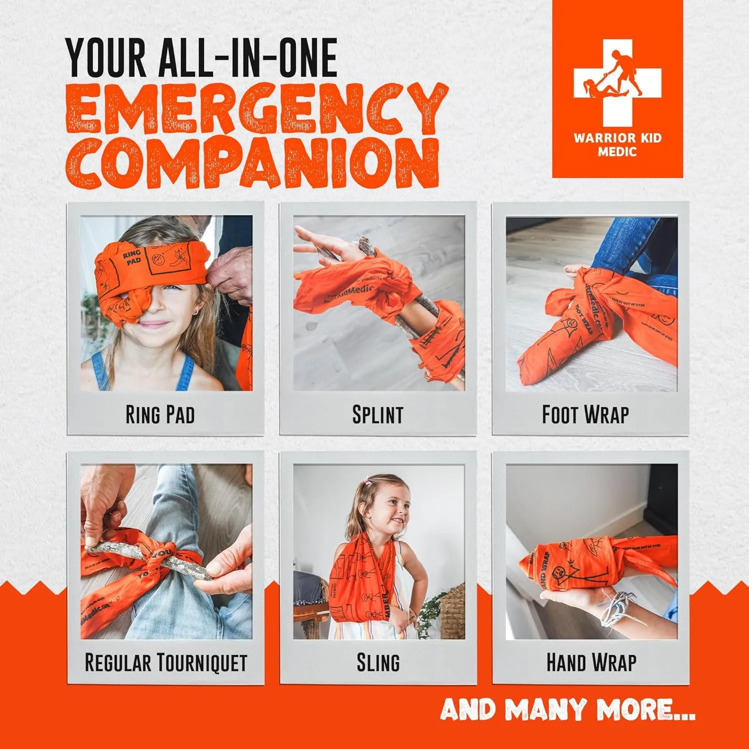 Multi Tool - Tourniquet, Triangle Bandage, Arm Sling, Pressure Bandage and Splint - Survival Kit for Kids & Adults, First Aid Kit Survival Essentials - Emergency Essentials Pack, 10-Pack