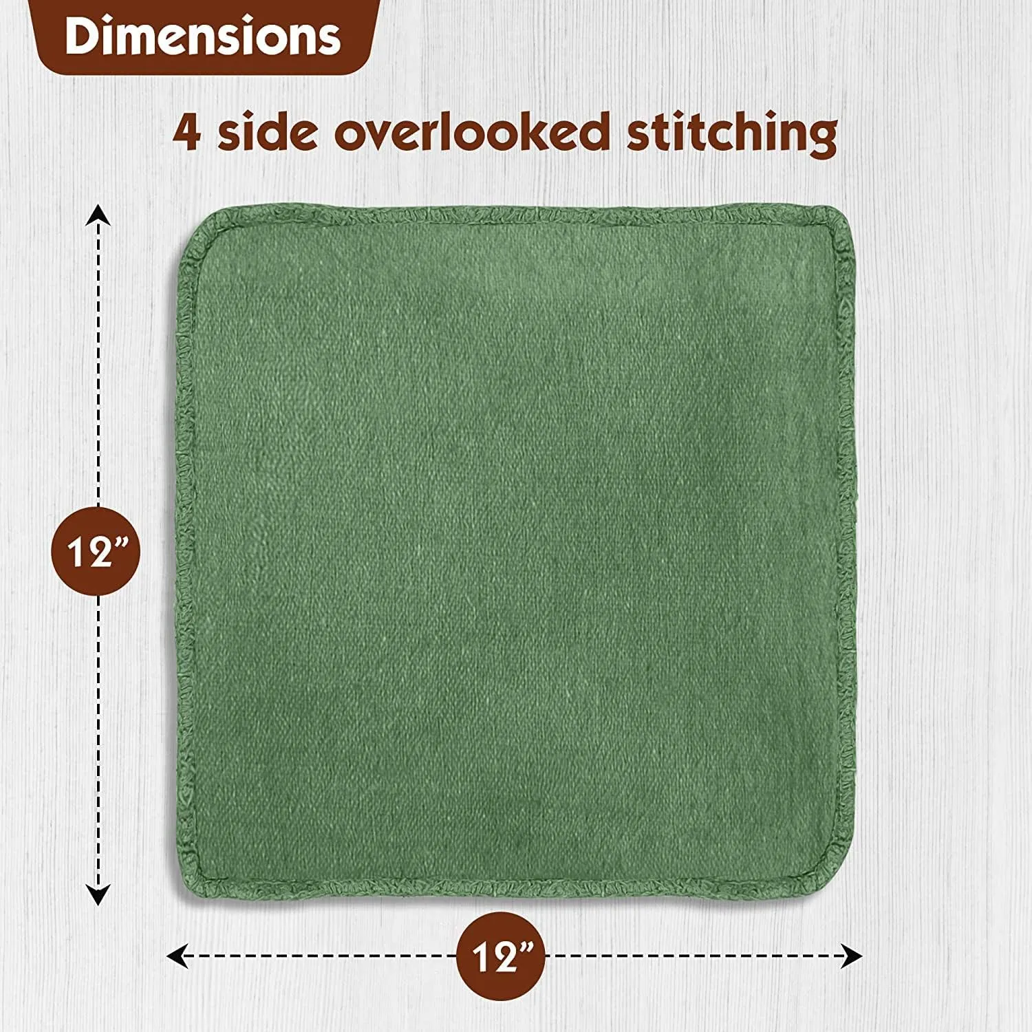 Nabob Wipers Shop Towels 50 Pack Cotton Rags Size 14"x14" Commercial Grade (50 Pack, Green)
