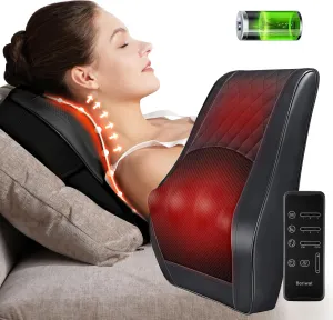 Neck Back Massager with Heat, FSA HSA Eligible, Adjustable Cordless Electric Massagers, 3D Shiatsu Deep Tissue Kneading Massage Pillow, Gifts for Men Women Mom Dad for Pain Relief