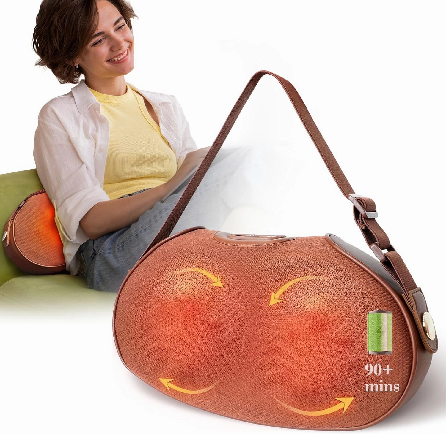 Neck and Back Massager with Heat - Ideal Gift for Women & Mom,Cordless 3D Kneading Deep Tissue Massage Pillow for Neck,Leg,Upper &Lower Back Pain Relief