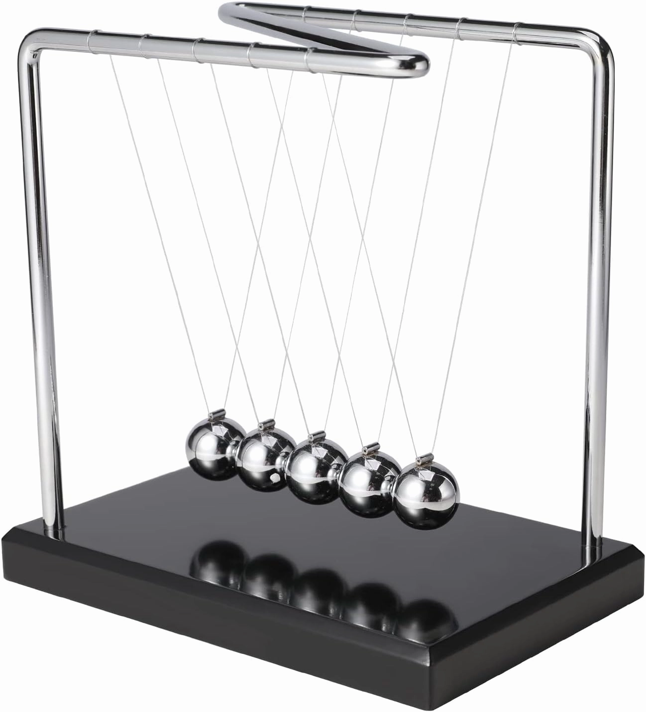 Newtons Cradle/Pendulum Balls, Physics Educational Balance Balls Desktop Decoration Swinging Ball Desk Toy for Office Home Living Room Science Gift (Z-Shape)