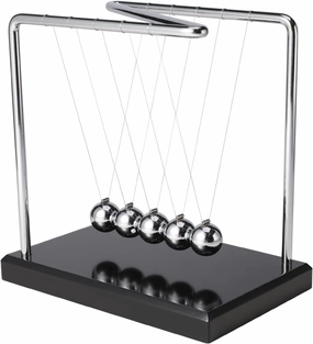 Newtons Cradle/Pendulum Balls, Physics Educational Balance Balls Desktop Decoration Swinging Ball Desk Toy for Office Home Living Room Science Gift (Z-Shape)