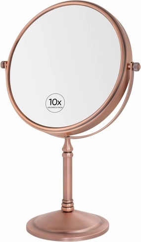 Nicesail 10x Magninfied Makeup Mirror for Desk, 10x Magnifying Mirror for Bathroom Countertop, 360 Swivel No Light Matte Rose Gold (8 Inch, 10X)