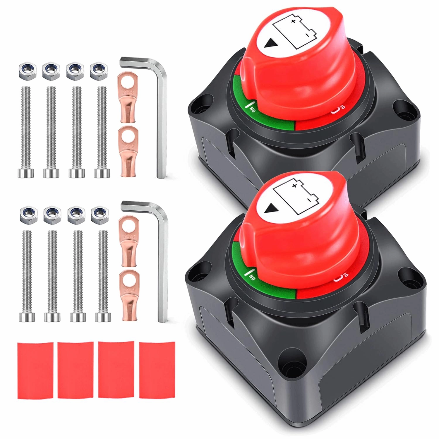 Nilight 2 Pack Battery Switch 12V 24V 48V 275A On/Off Heavy Duty Battery Power Cut Master Switch Disconnect Isolator for Truck Vehicle Trailer RV Marine Boat Yacht
